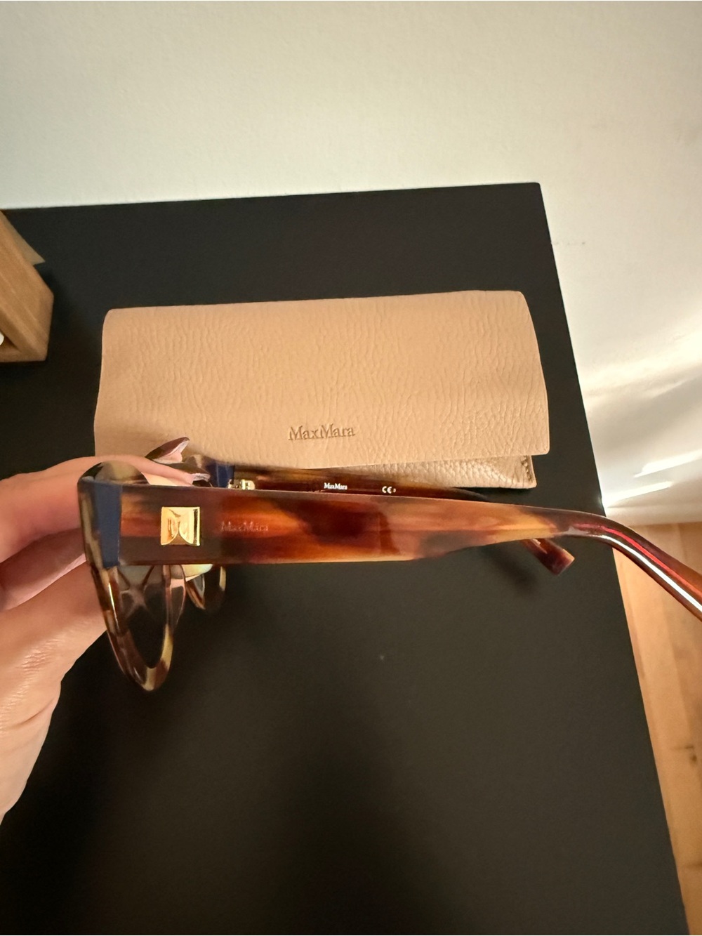 MaxMara Tortoiseshell Brown Sunglasses with Gold Accent